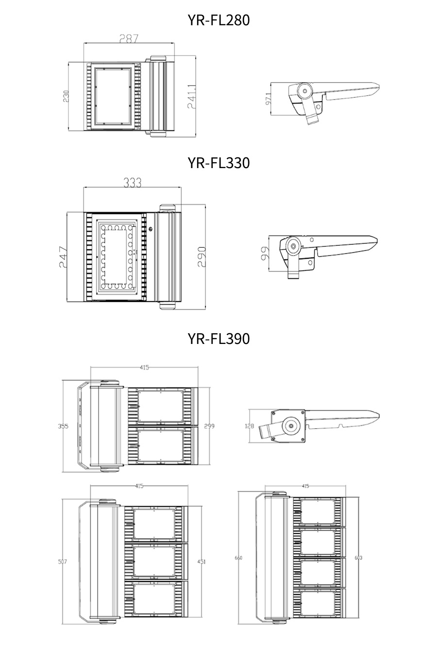 RGB LED Flood Light Size Atlas