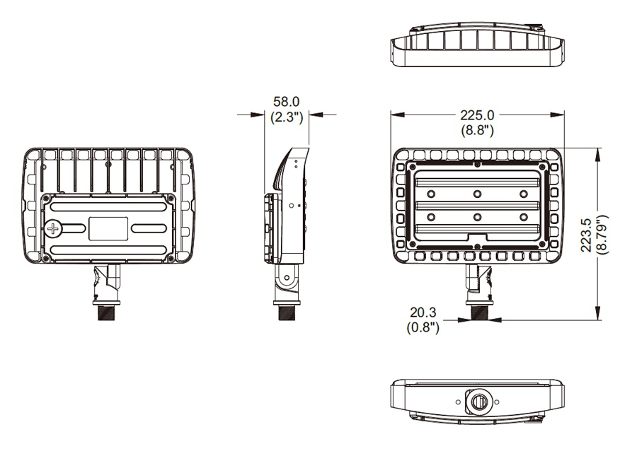 Yaorong floodlight Size Atlas