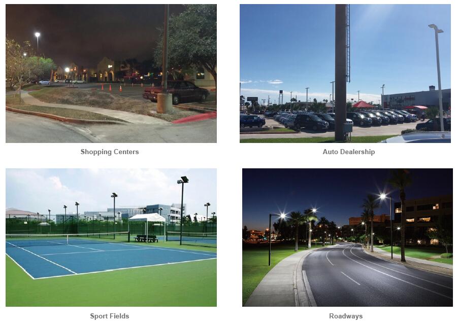 Yaorong LED parking lot light case applications