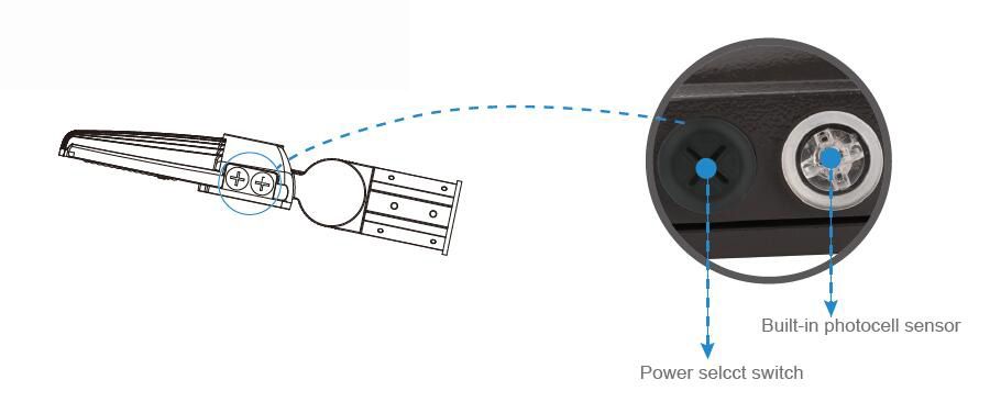 Yaorong LED parking lot light Built-in Photocell Optional